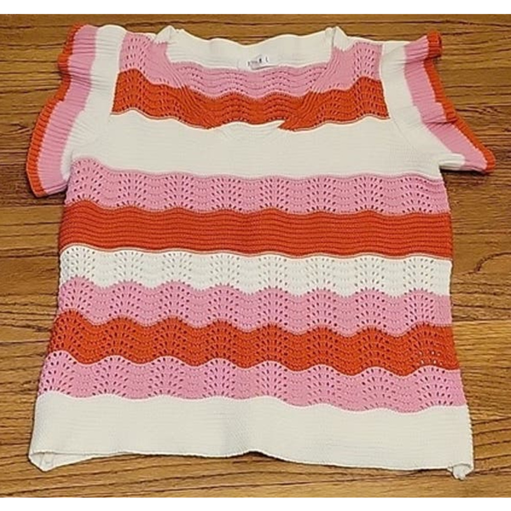 THML Pink and Orange Striped Blouse